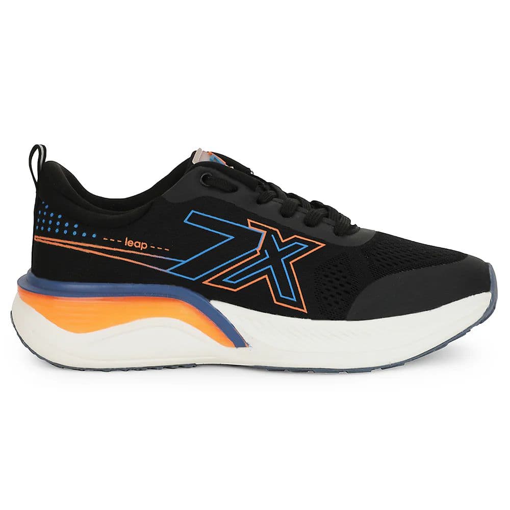 Leap7x Black Sports Lacing Running Shoes For Men ZEONEX-1 By Liberty — photo 2