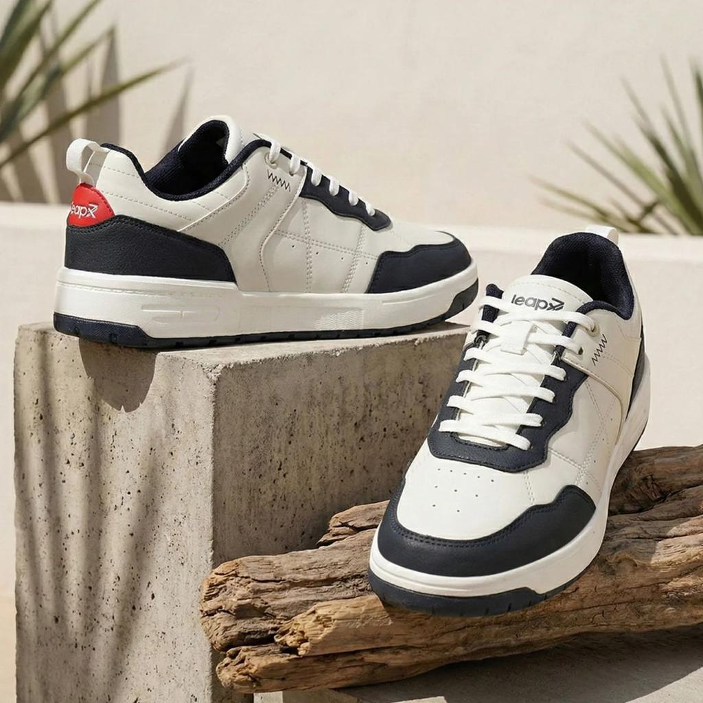 LEAP7X Navy Blue Casual Lacing Sneakers for Men NOBLESTEPE by Liberty — photo 2