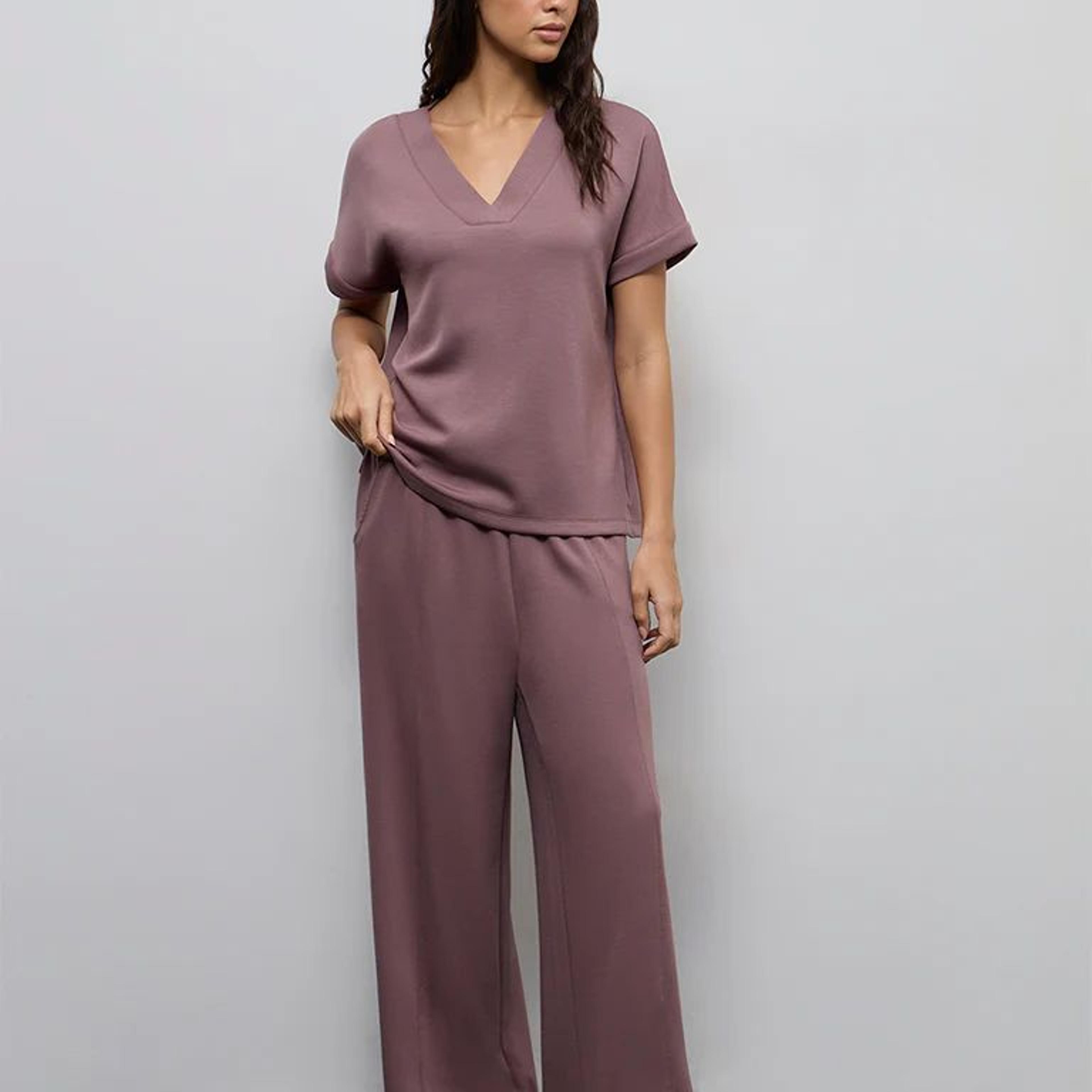 Wunderlove Dusty Pink Solid High-Rise Pants