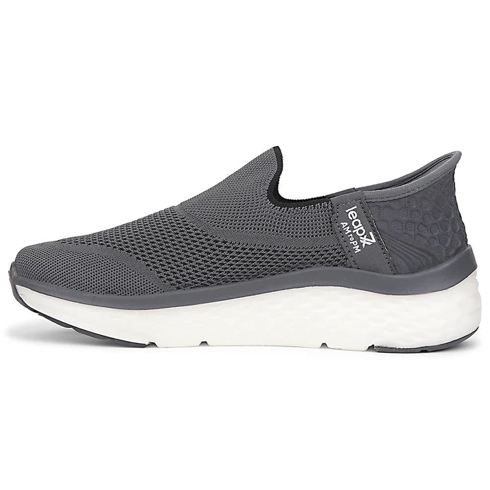 Leap7x Dark Grey Sports Non Lacing Walking Shoes For Men NITRUN-13 By Liberty — photo 3