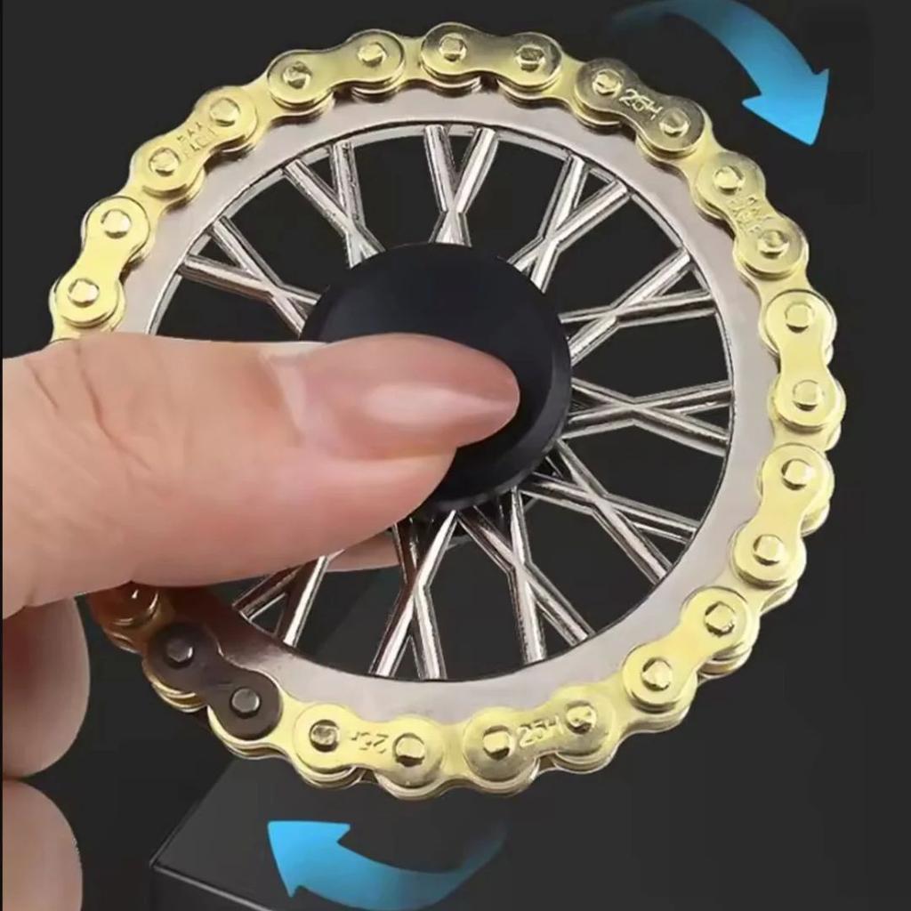 Metal Chain Wheel Fidget Spinner — Gold