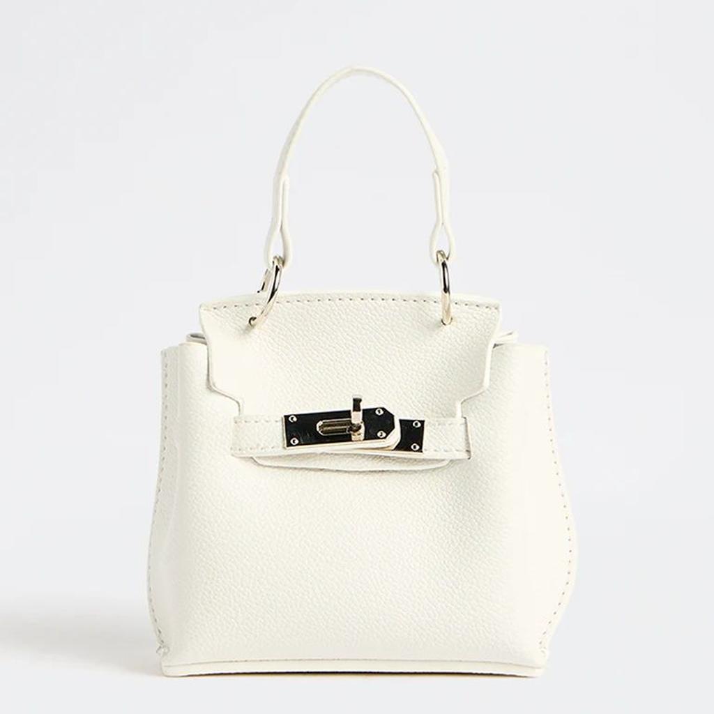 Westside White Textured Mini Sling Bag