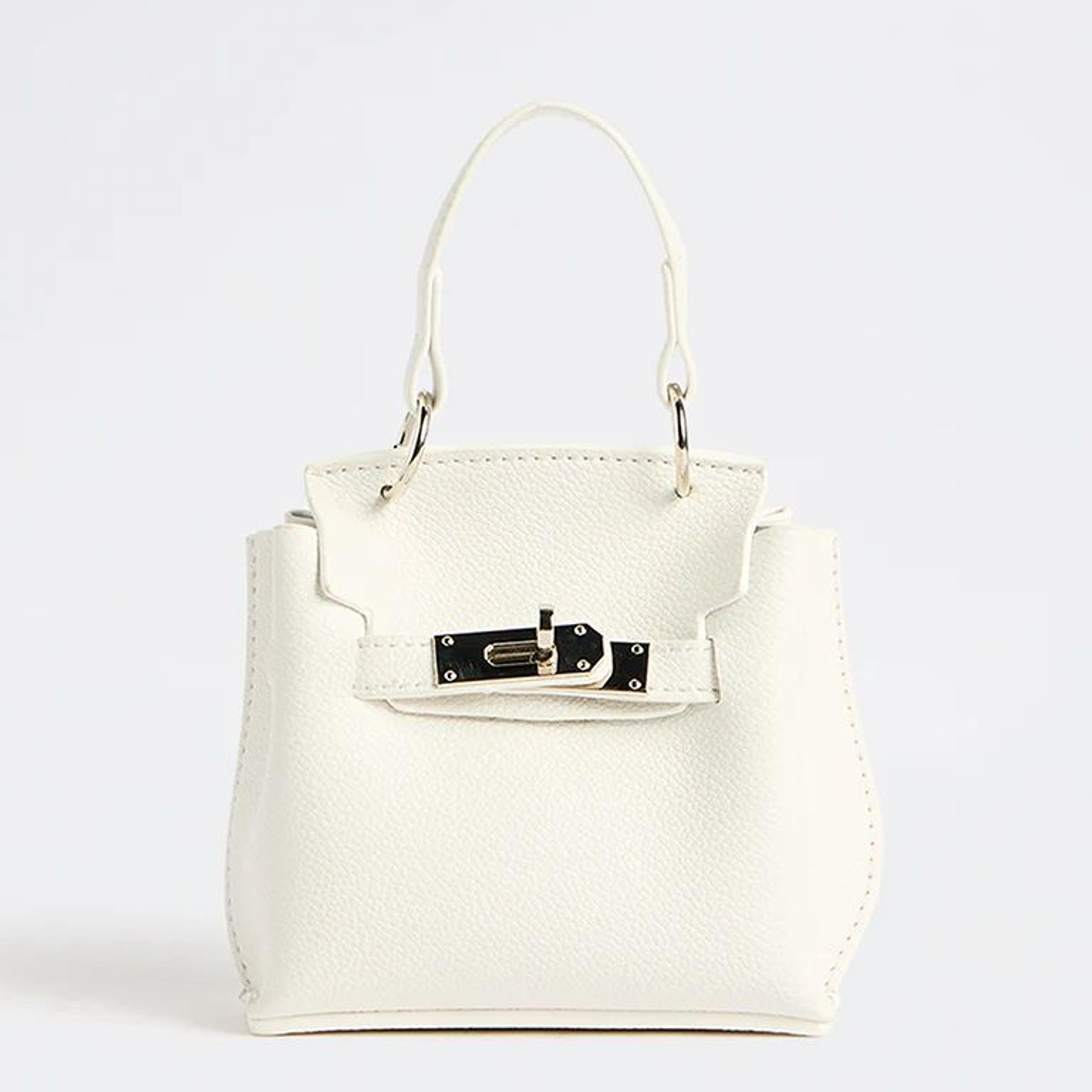 Westside White Textured Mini Sling Bag