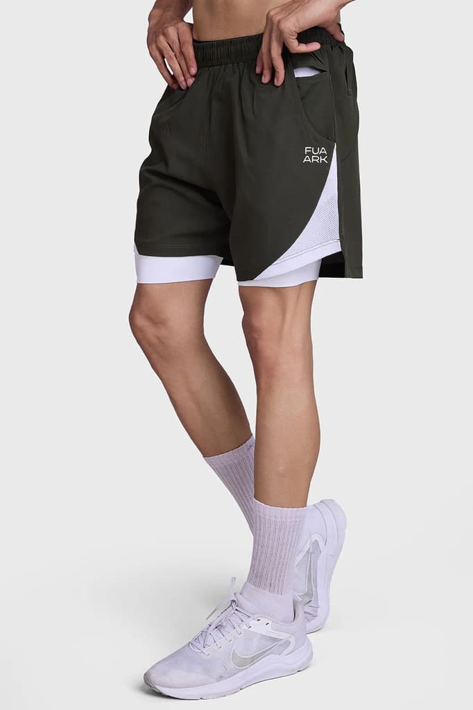 2 in 1 Mesh Shorts Olive — photo 3