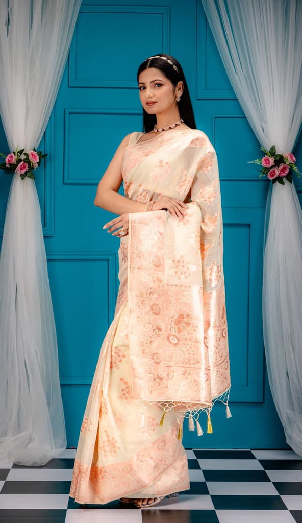 Mimosa Women's Woven Design Banarasi Style Art Silk Saree With Blouse Piece : SA00001806HWFREE — photo 4
