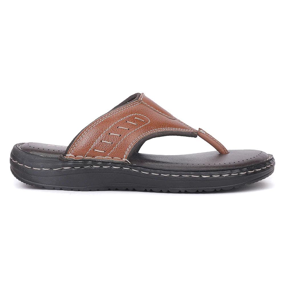 Healers OML-21E Tan Casual Slip on Slippers for Men by Liberty — photo 3