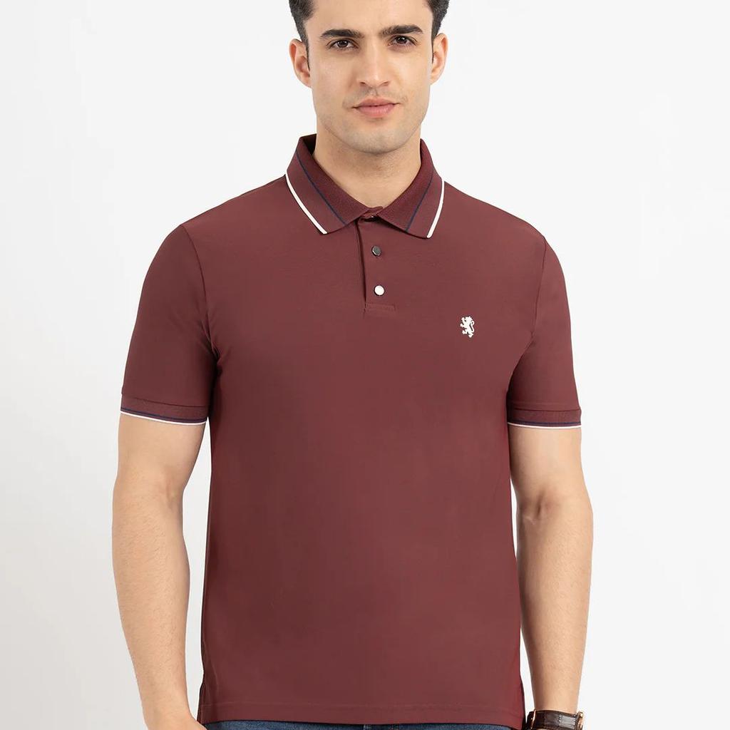 T Shirts for Men in Brick | Polo Half Sleeve T Shirt