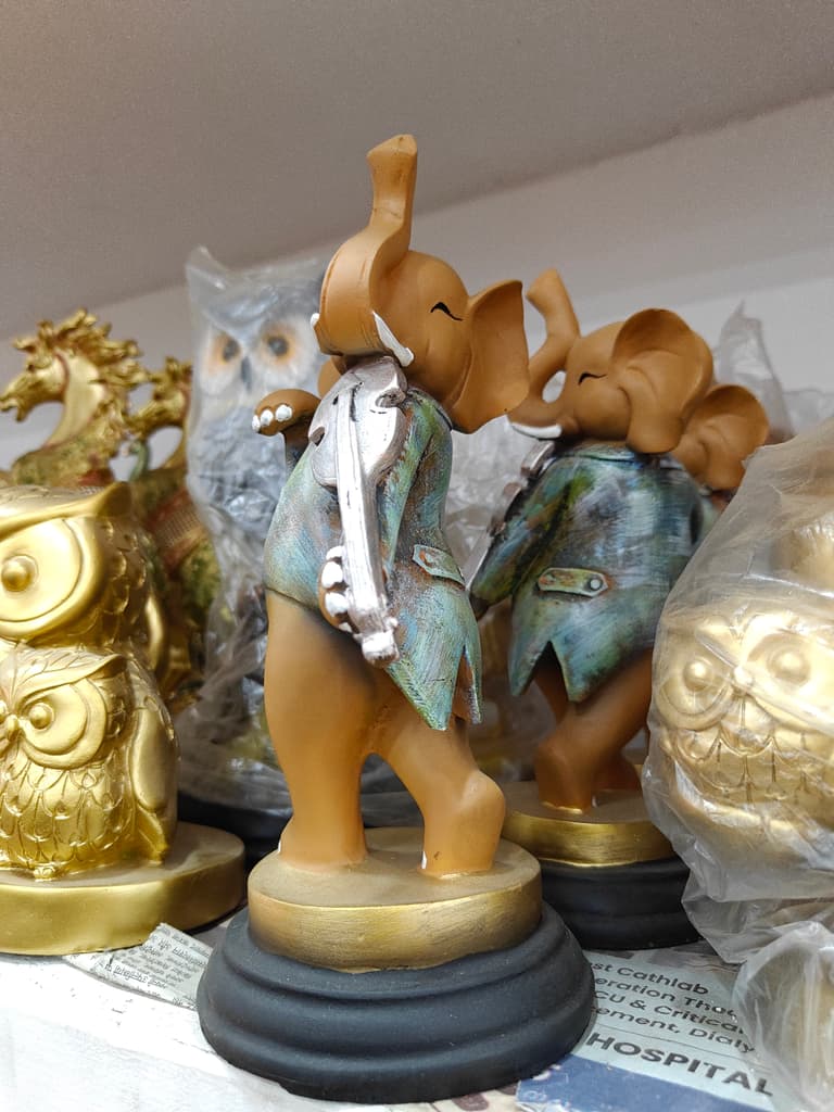 Elephant Figurine | Decorative | Ceramic | Brown
