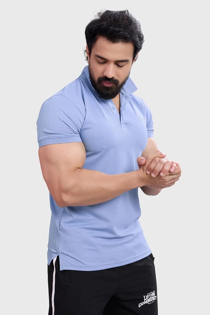 Wave Polo T-shirt Light Blue — photo 2