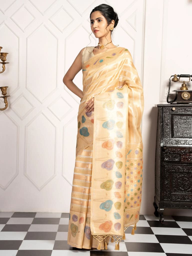 Mimosa Women's Woven Design Banarasi Style Art Silk Saree With Blouse Piece : SA00002082HWFREE — photo 6