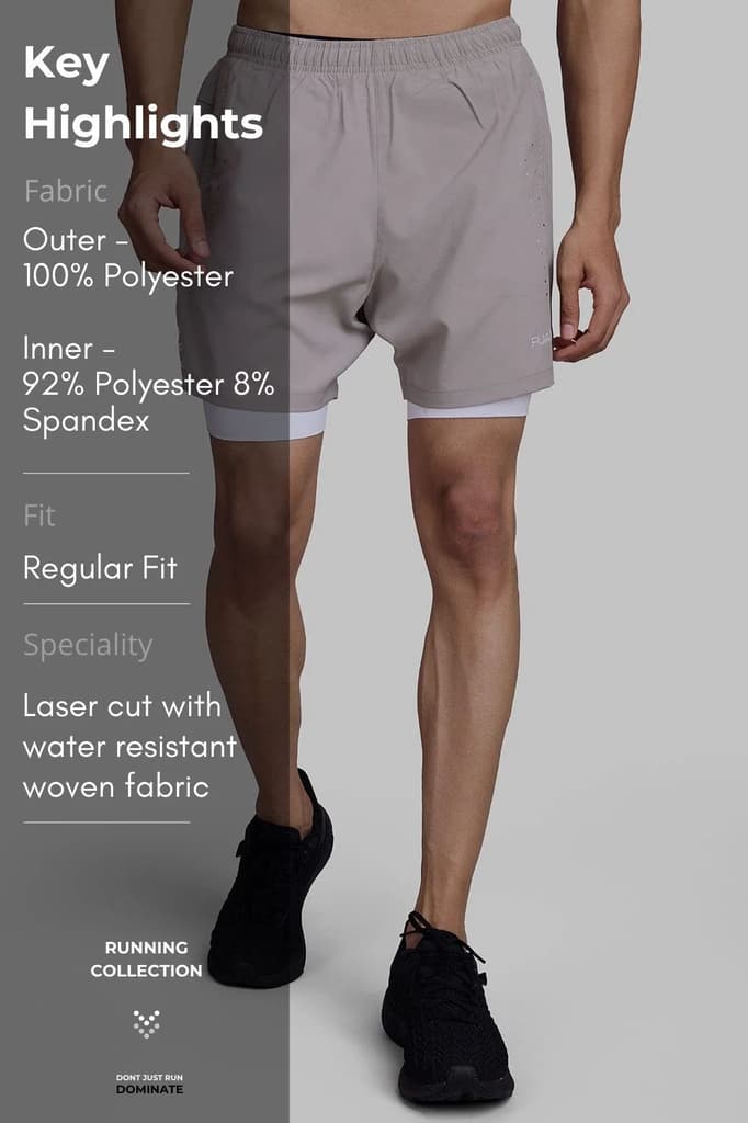 2 in 1 Laser Shorts Beige With White — photo 8
