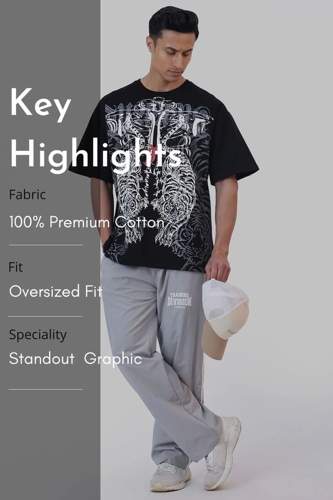 Twin Fangs Oversized T-shirt Black — photo 8