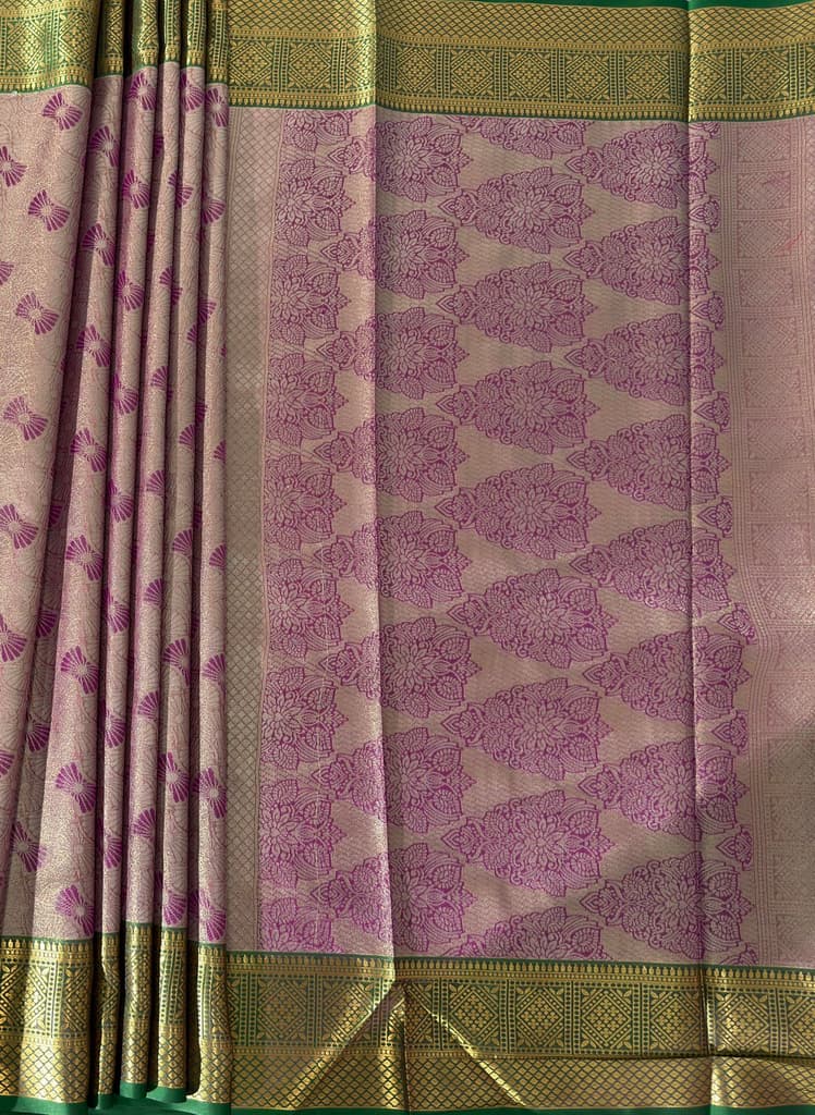 MIMOSA Women's Woven Design Kanjivaram Style Art Silk Saree with Blouse Piece - Magenta (SA00002804MJFREE) — photo 7