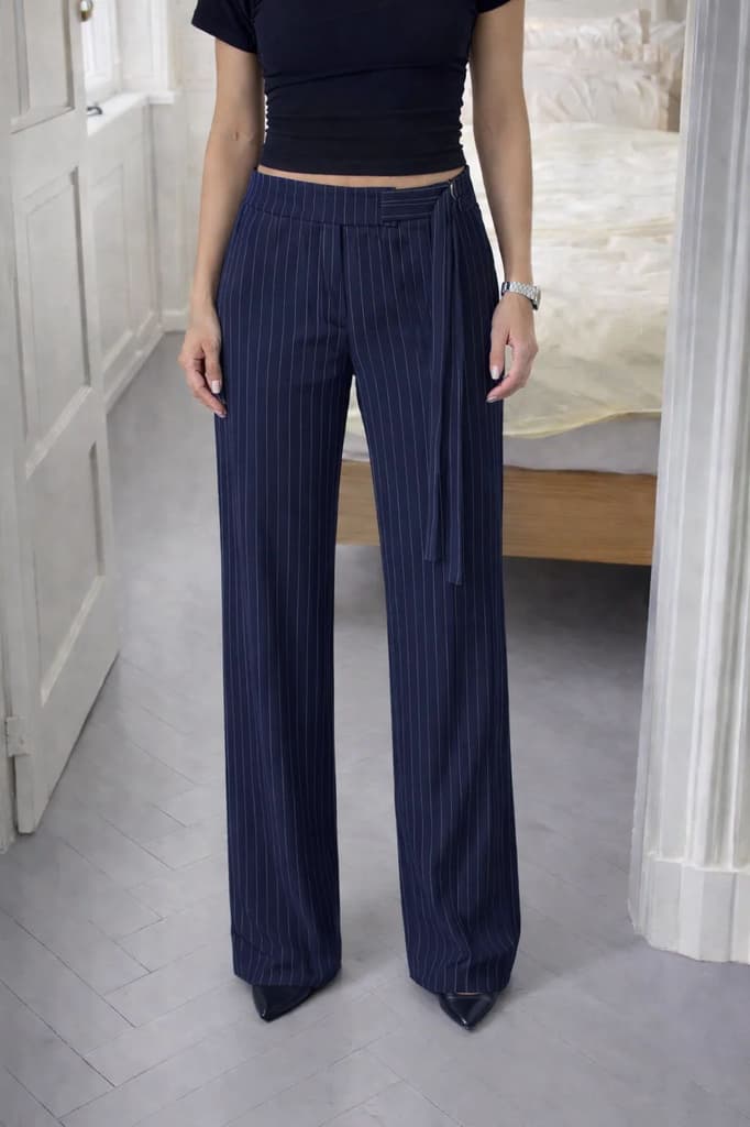 Striped Buckle Up Pants — photo 2
