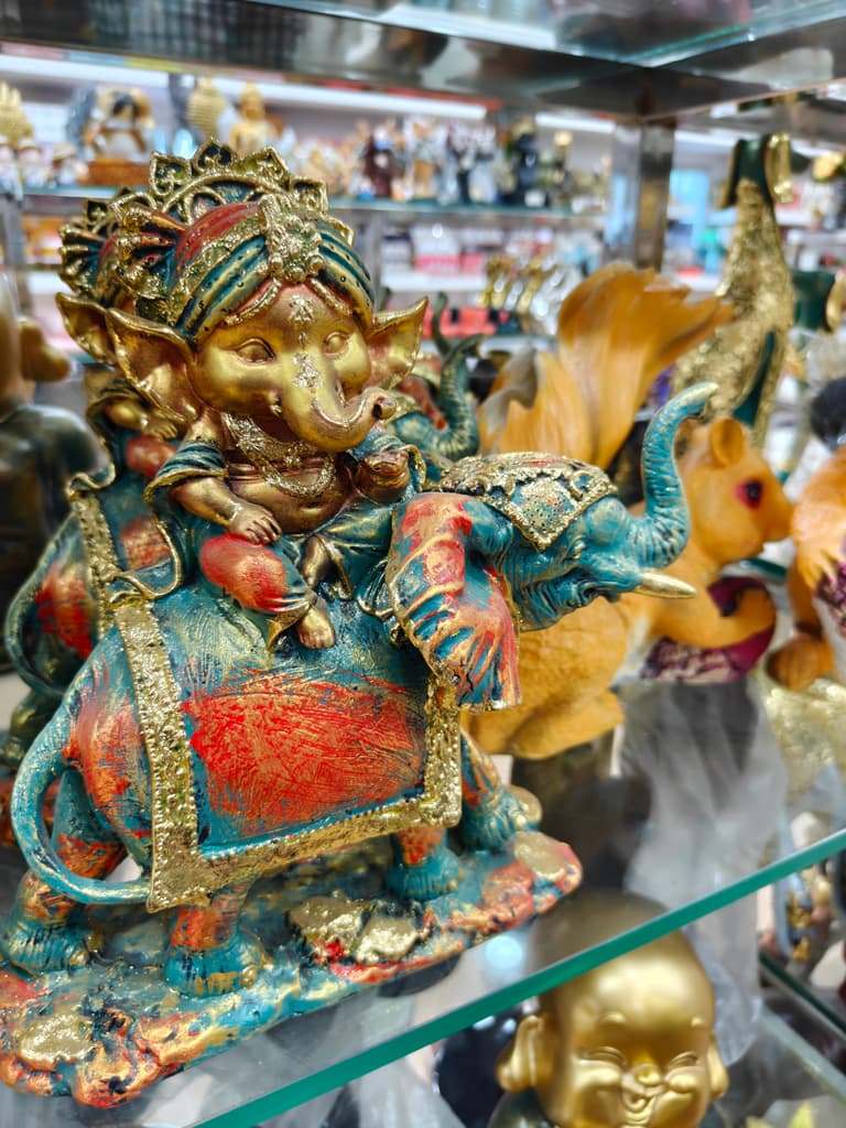 Ganesha Statue | Gold | Decorative | Blue
