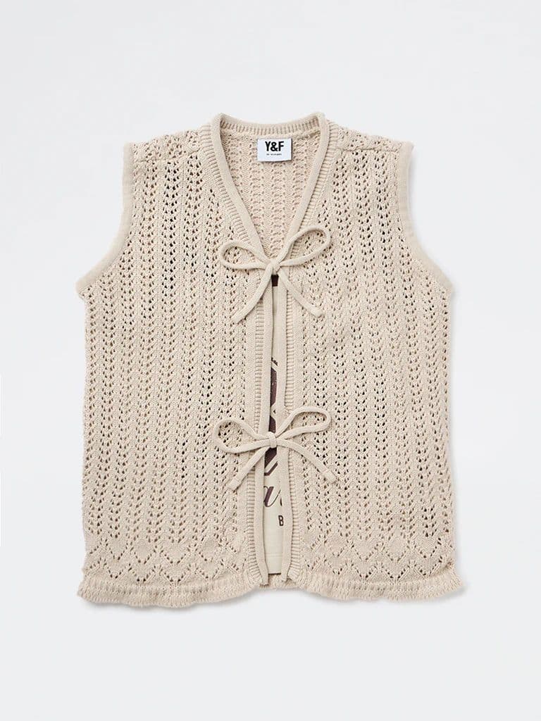 Y&F Kids Girls Beige Printed Cotton Top — photo 3