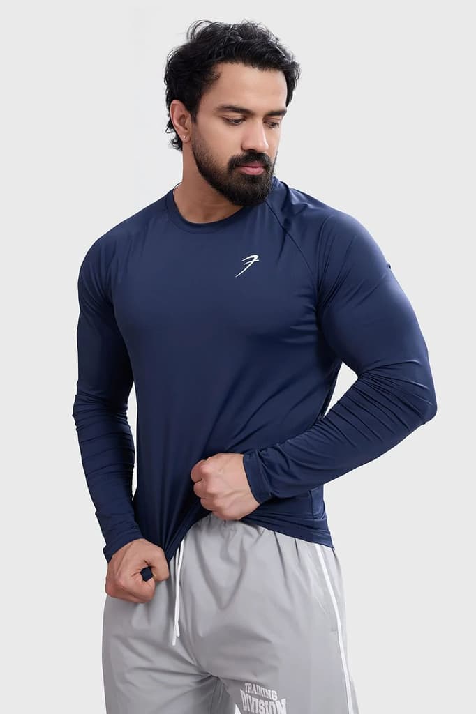 Bare Nylon Fullsleeves T-shirt Navy — S