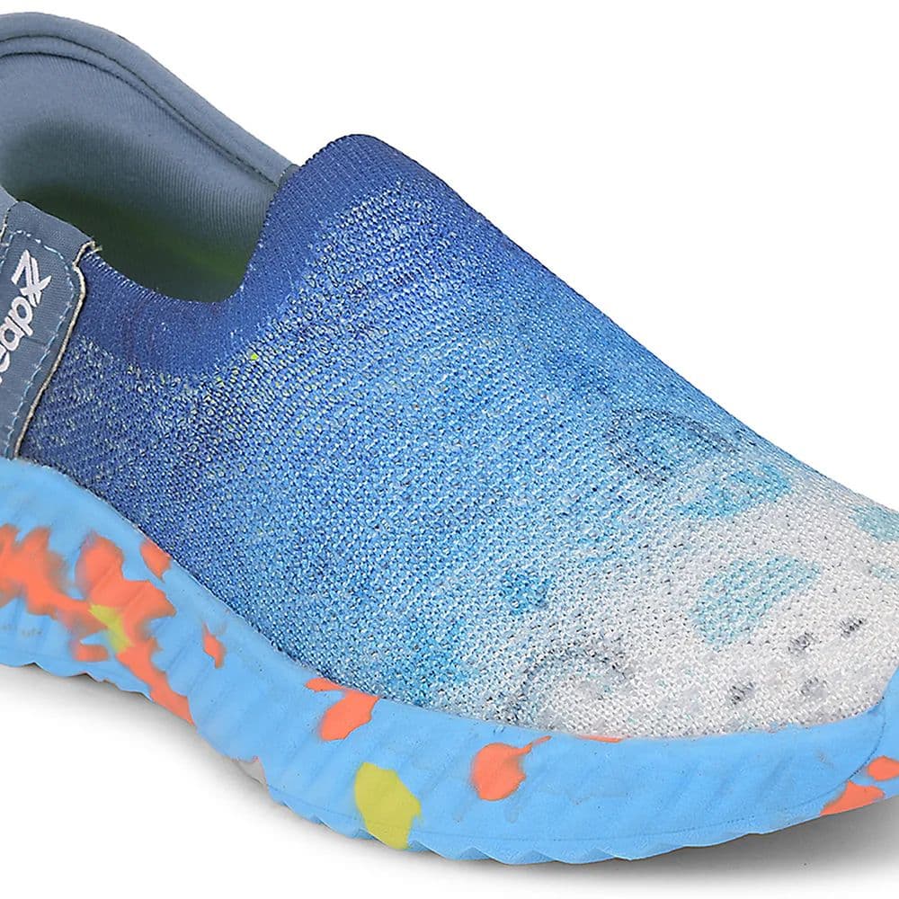 Leap7x Blue Sports Non Lacing Walking Shoes For Kids NITKID-13 By Liberty — photo 5