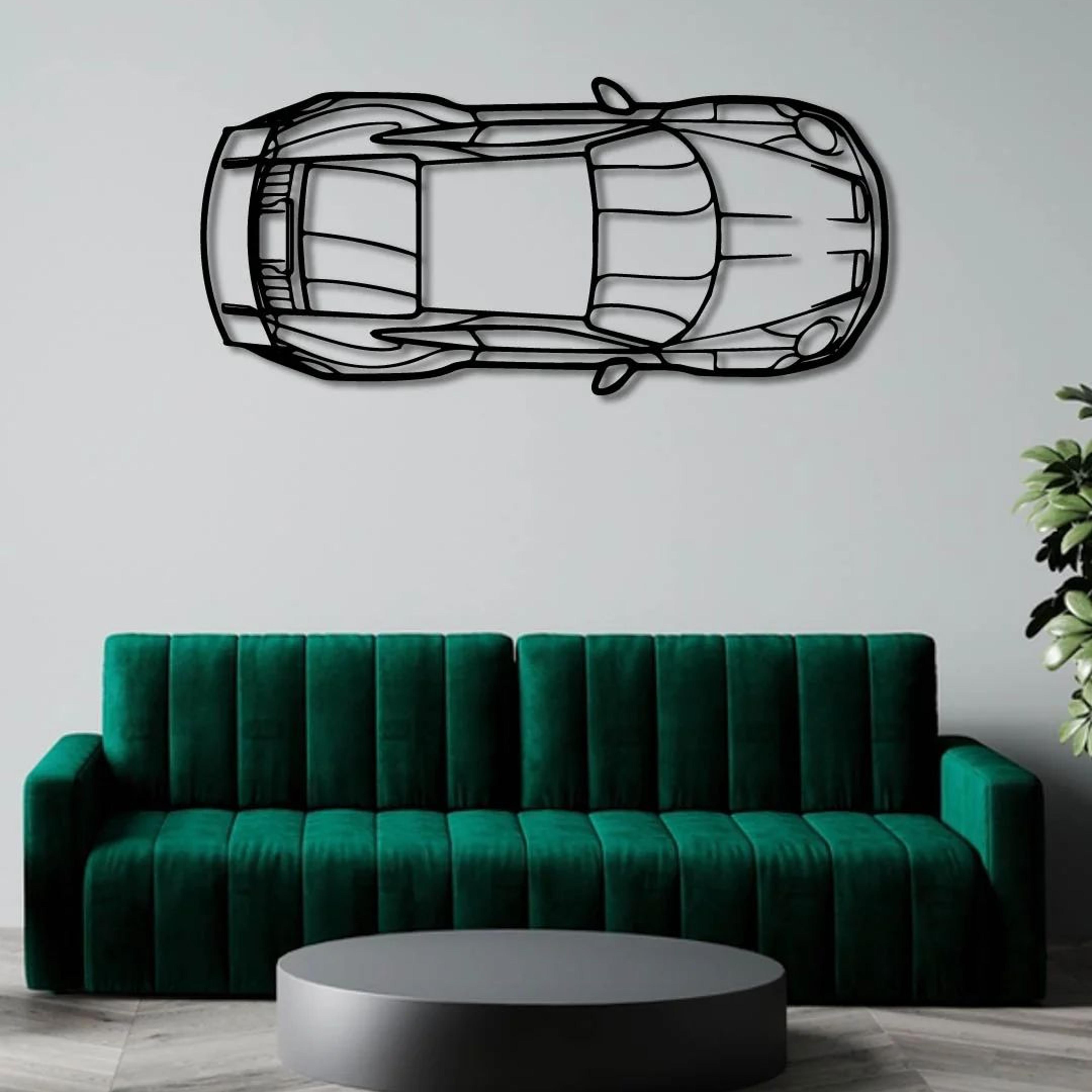 PORSCHE 911 992 GT3 RS PERSPECTIVE TOP VIEW METAL WALL ART