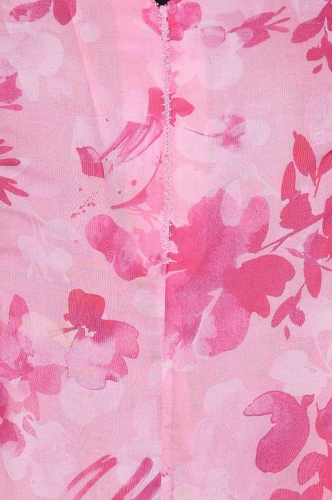 Pink Floral Printed Organza Straight Kurta with Pants and Dupatta Set — photo 2