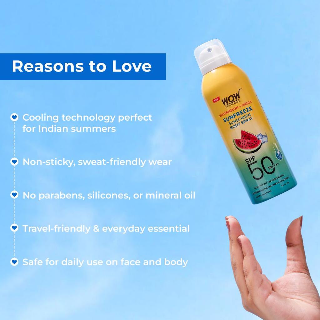Watermelon Aerosol Sunscreen Instant Cooling SPF 50 Body Spray