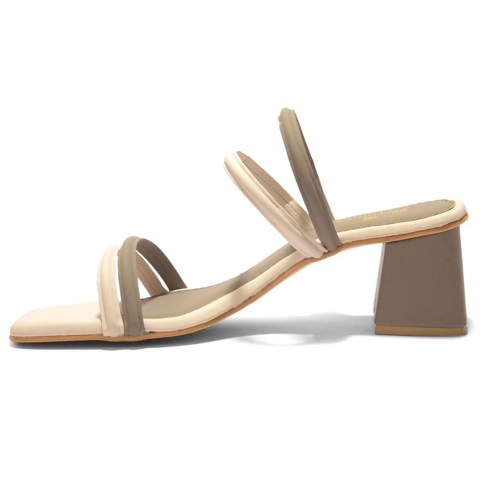 Senorita STY-162E Beige Casual Heeled Slippers for Women by Liberty — photo 8