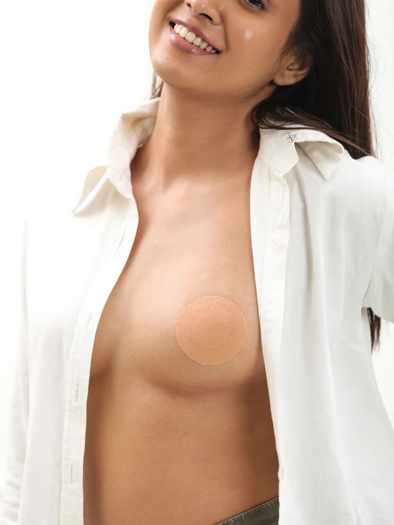 Round Nipple Pasties – Cotton, Medical Grade Adhesive, Full Coverage, Breathable & Invisible | Pair of 5 — photo 3