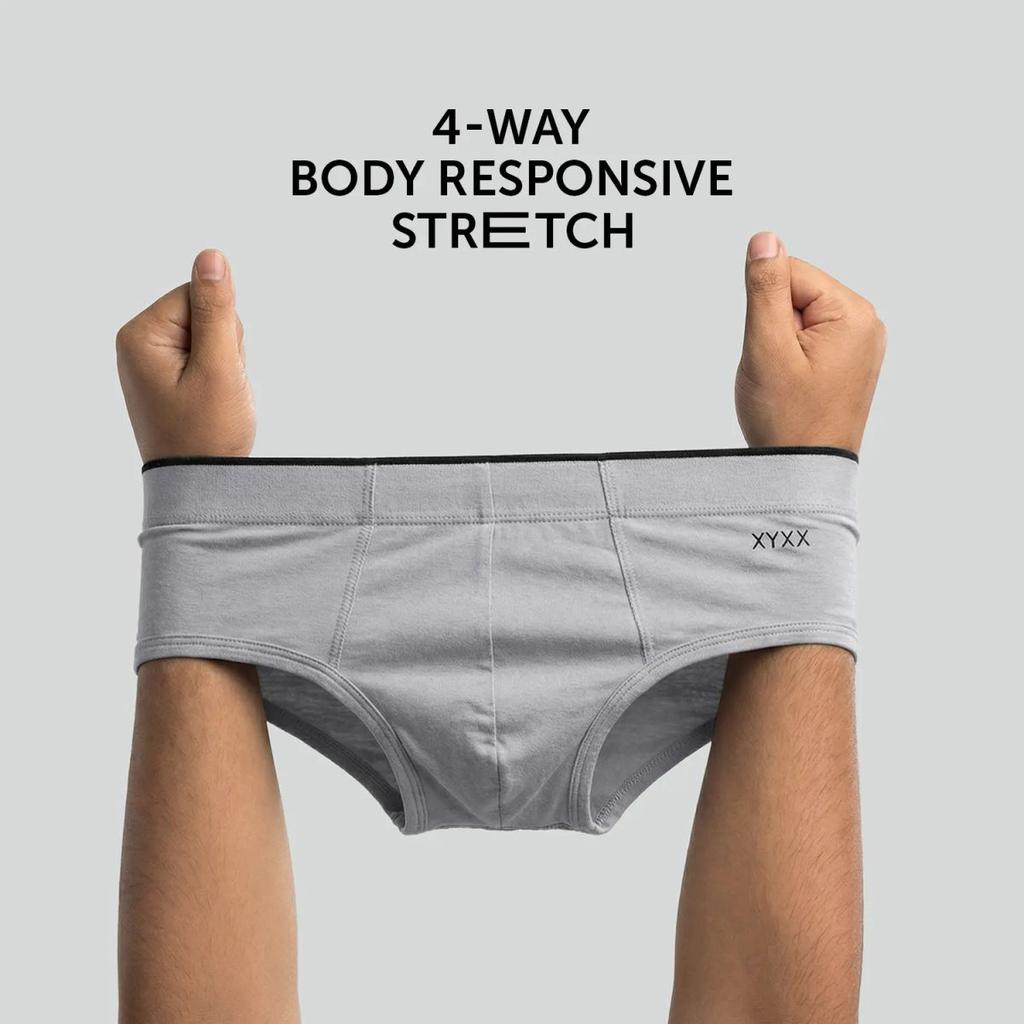Super Combed Cotton-Modal Briefs - Ash Grey — photo 2