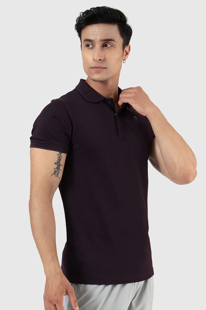 Aura Polo T-shirt Plum — photo 6