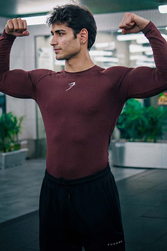Compression Fullsleeves T-shirt Brown — S