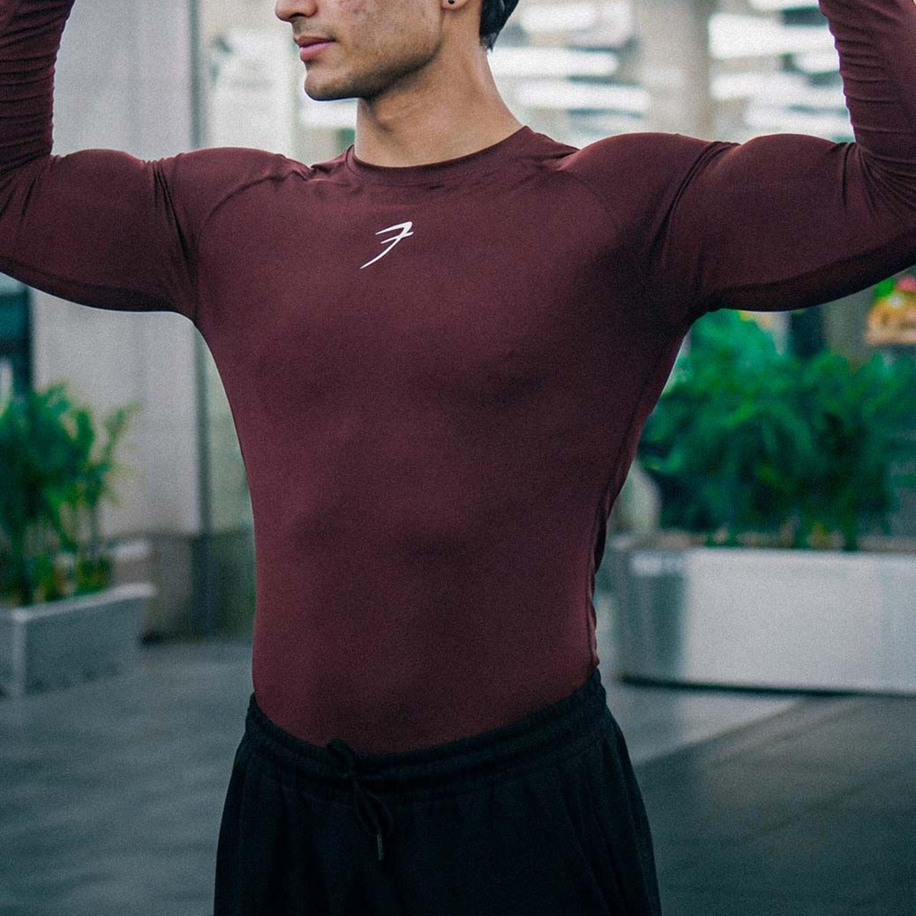Compression Fullsleeves T-shirt Brown