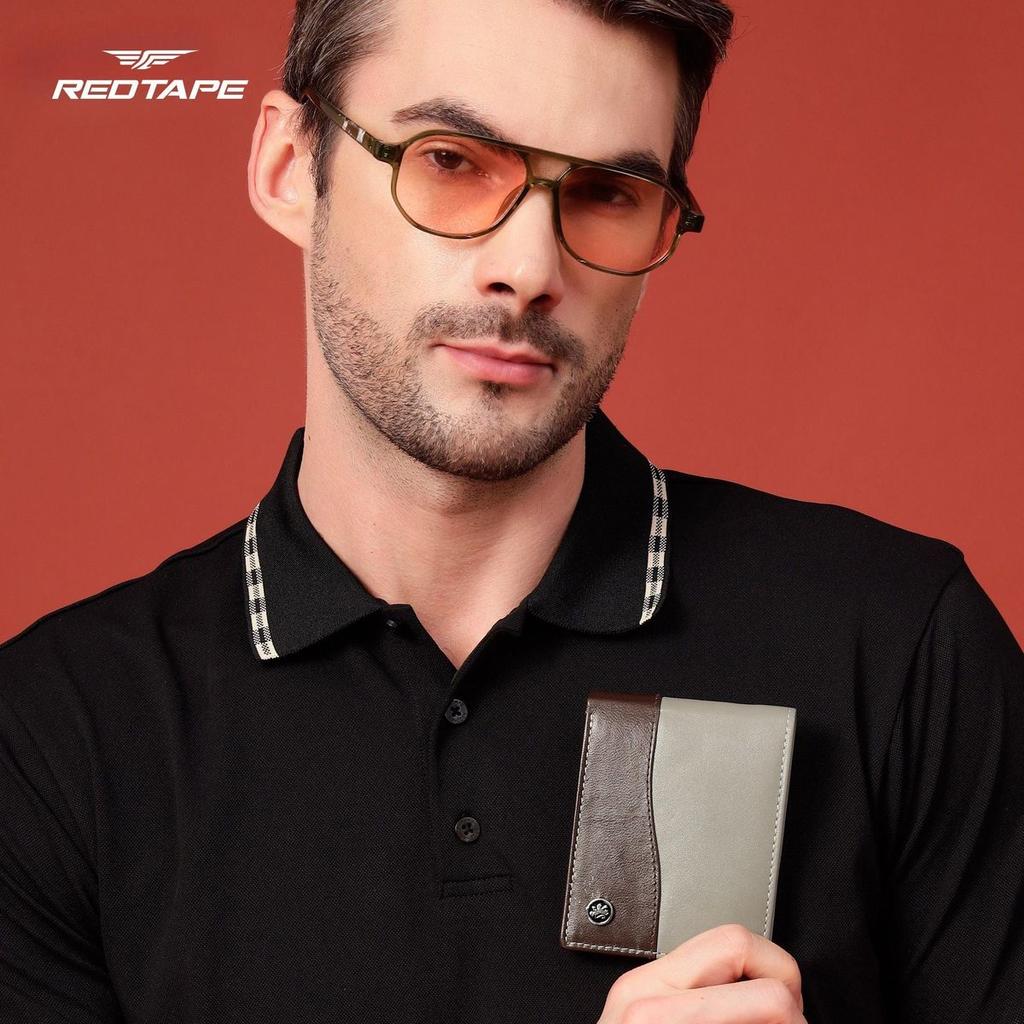 Men’s G.Grey Brown Colorblocked Genuine Leather Wallet