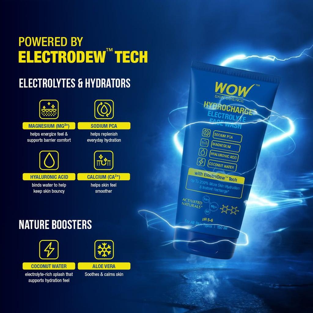 HydroCharge Electrolyte Face Wash Intense Hydration Cleanser