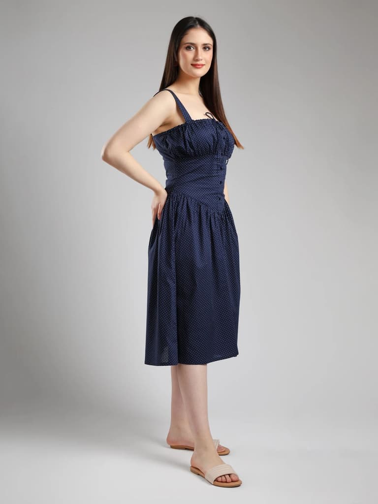 Alara Fit& Flare Dress - Blue — photo 4
