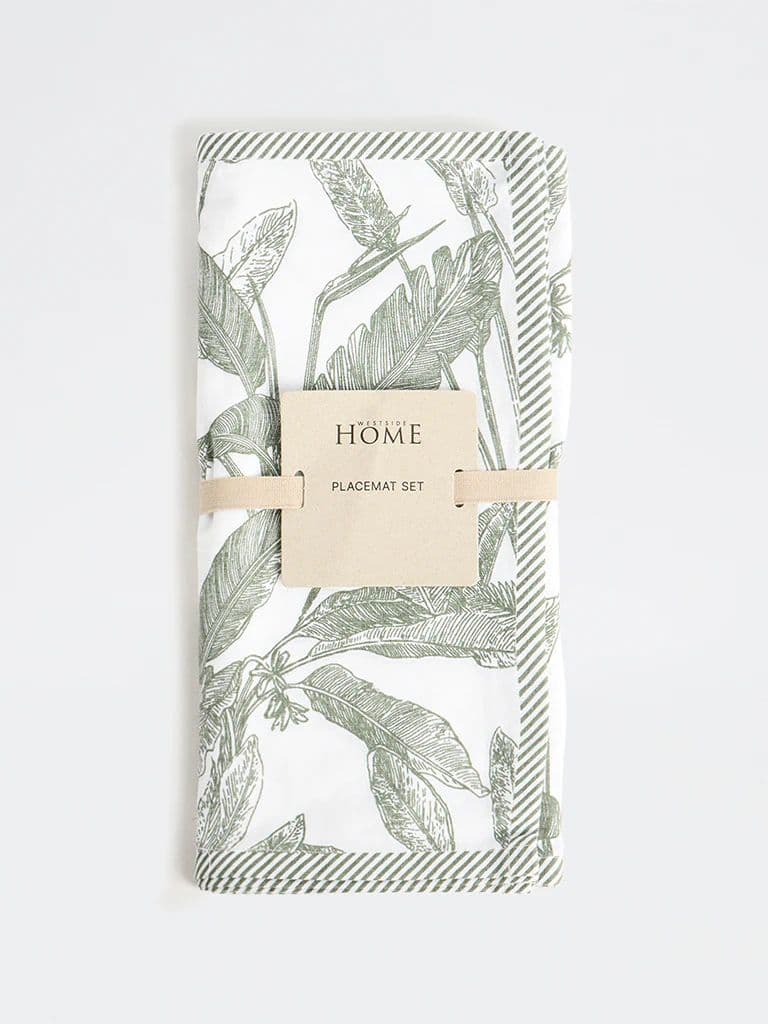 Westside Home Green Botanical Printed Placemat Set — photo 2