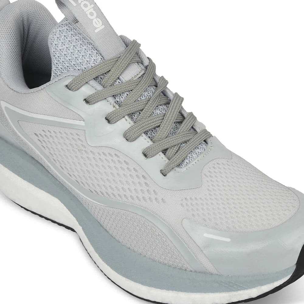 Leap7x Light Grey Sports Lacing Running Shoes For Men XLM-06 By Liberty — photo 4