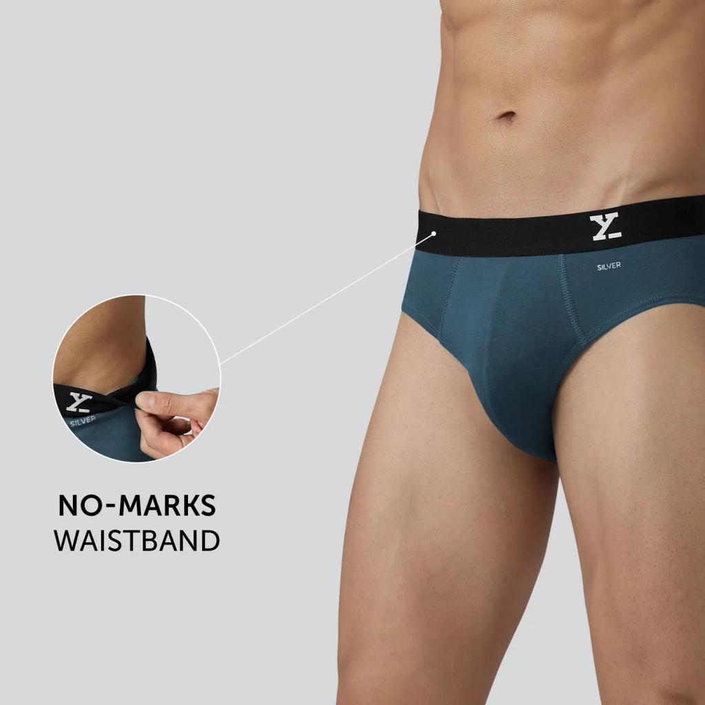 Aero Silver Cotton Briefs Steel Blue — photo 4