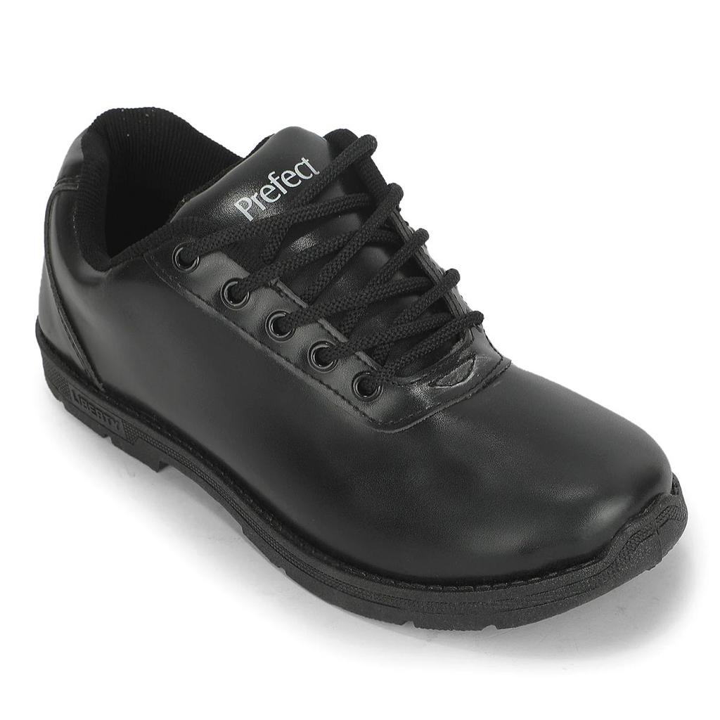 Prefect SMILEWALKE Black Lacing School Shoes For Kids By Liberty