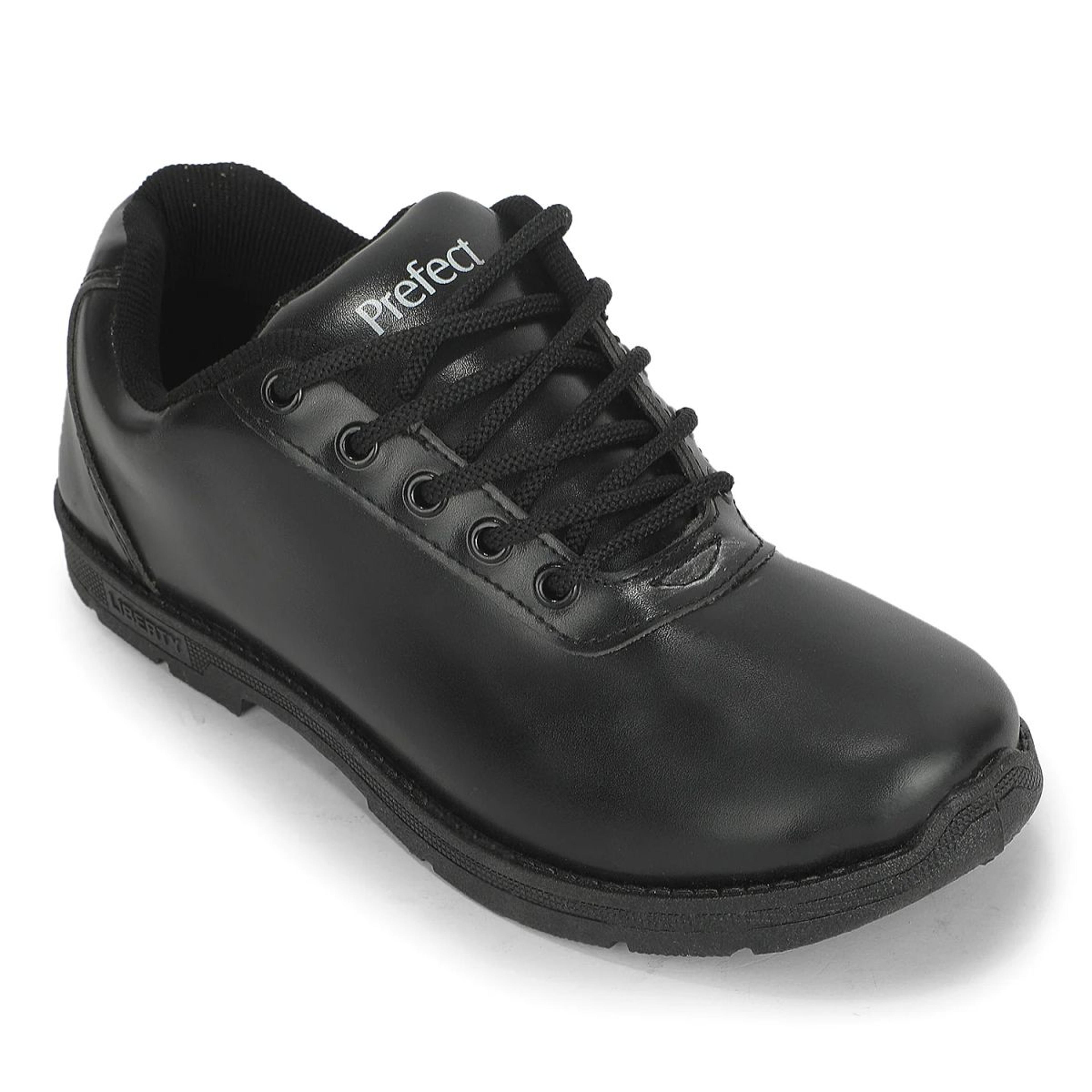 Prefect SMILEWALKE Black Lacing School Shoes For Kids By Liberty