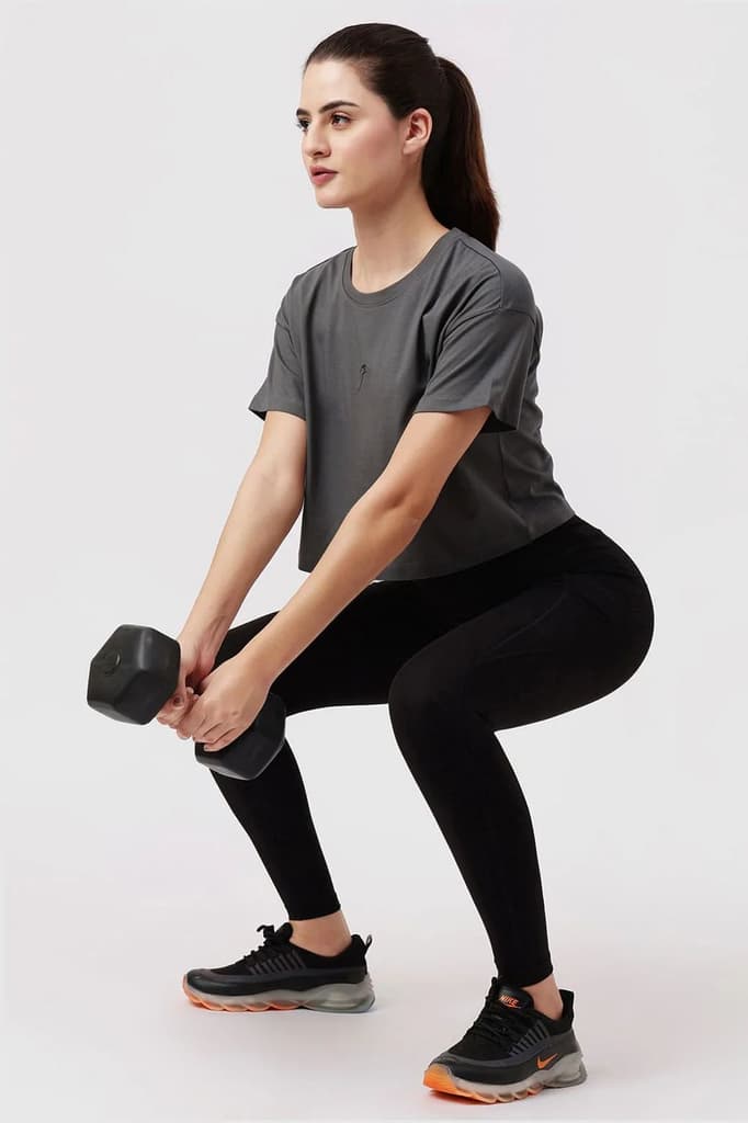 Brisk Cotton Crop Top Grey — photo 2
