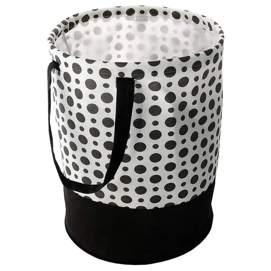Perpetual Waterproof Laundry Cloth Basket, 45L, Foldable with Handle (Polka Lb) — photo 3