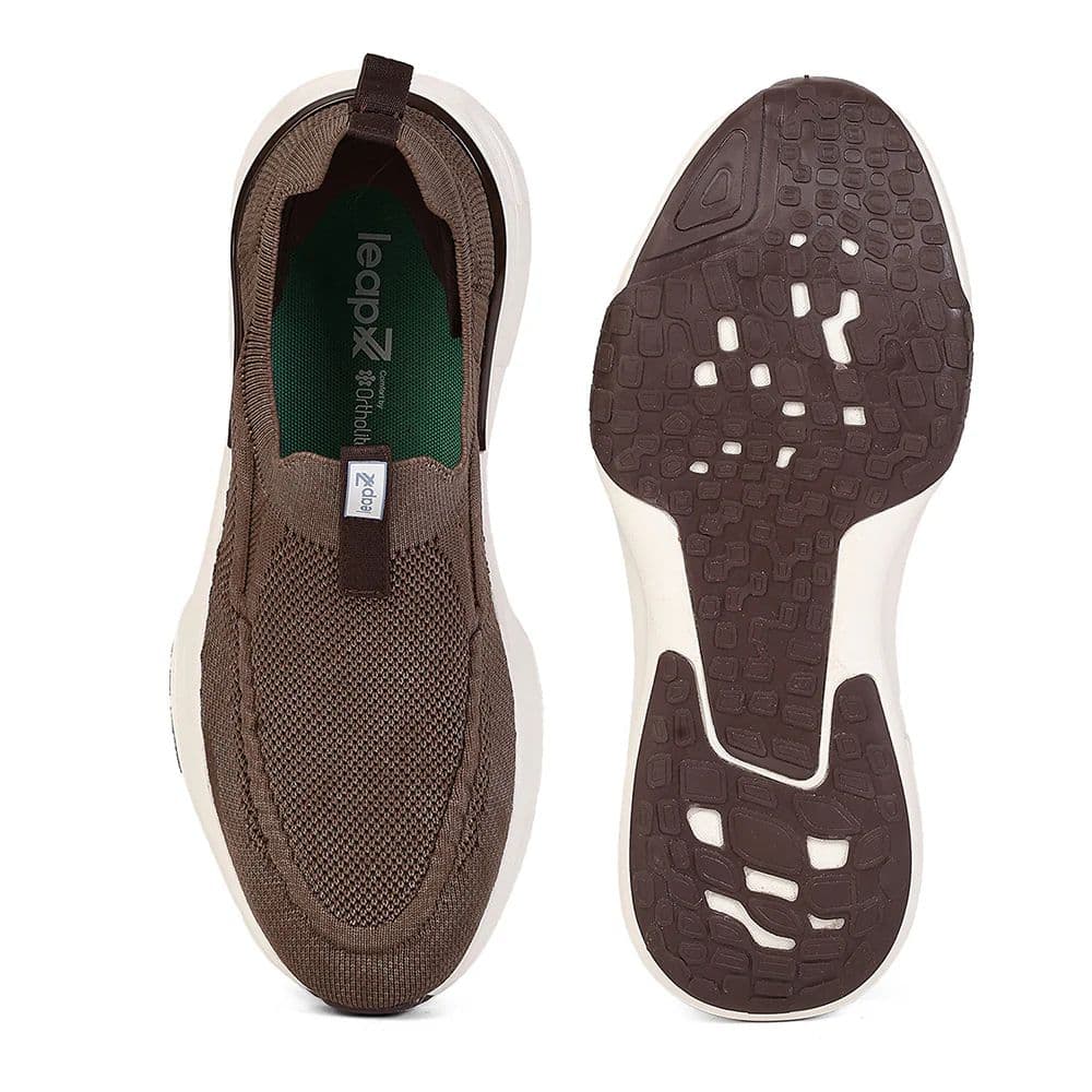 Leap7X by Liberty Men's CHICAGO-1 Brown Slip-On Walking Shoes - EAZYGO Technology with Ortholite Insole — photo 4