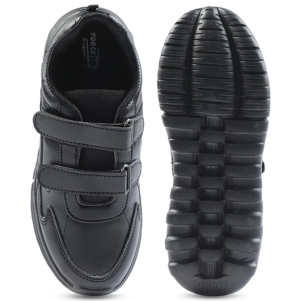 Force 10 Black Velcro Uniform School Shoes For Kids 9906-02T-V By Liberty — photo 9