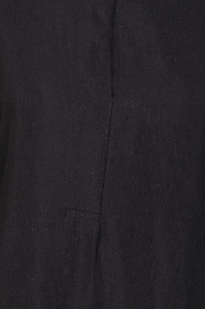 Black Solid Rayon Straight Kurta — photo 3