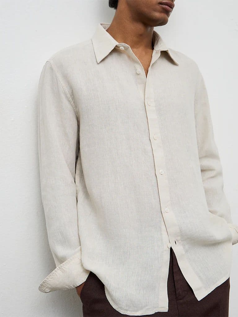 Ascot Beige Relaxed-Fit Linen Shirt — photo 3