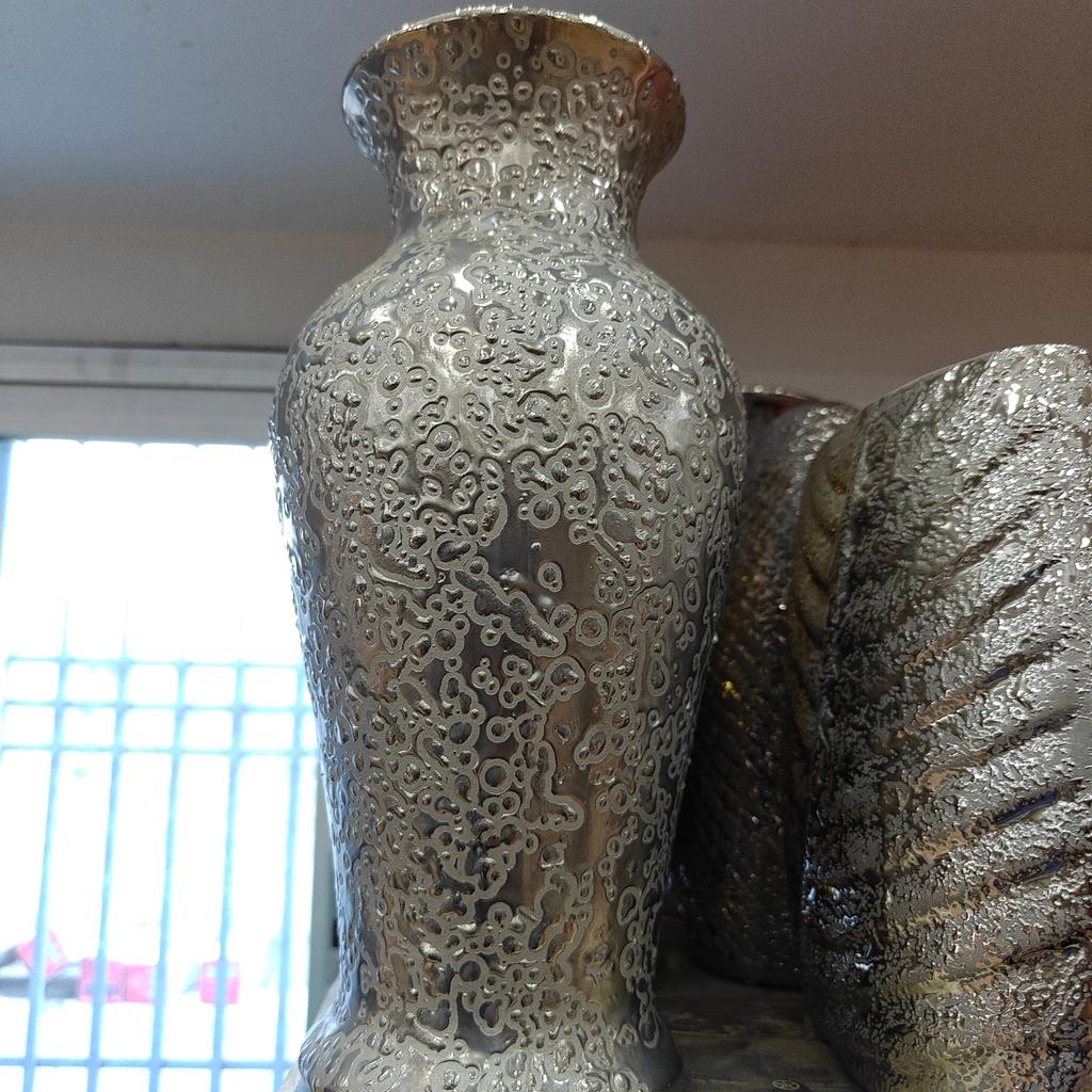 Silver Vase with Designs | Decorative | Metal | Silver