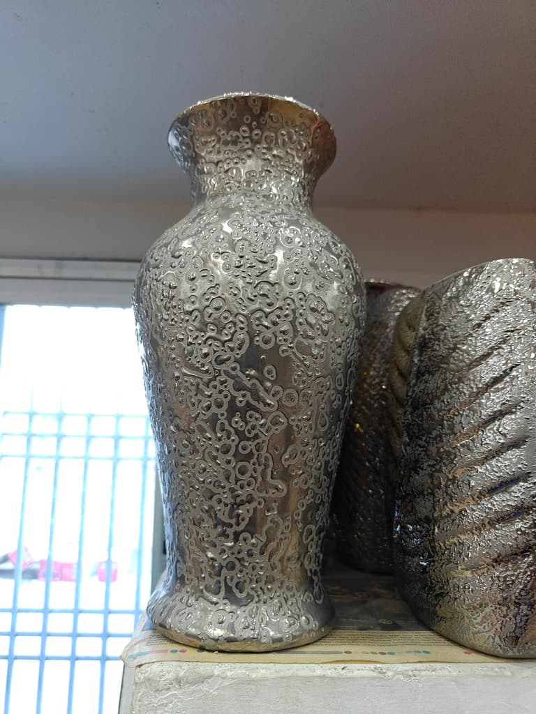 Silver Vase with Designs | Decorative | Metal | Silver