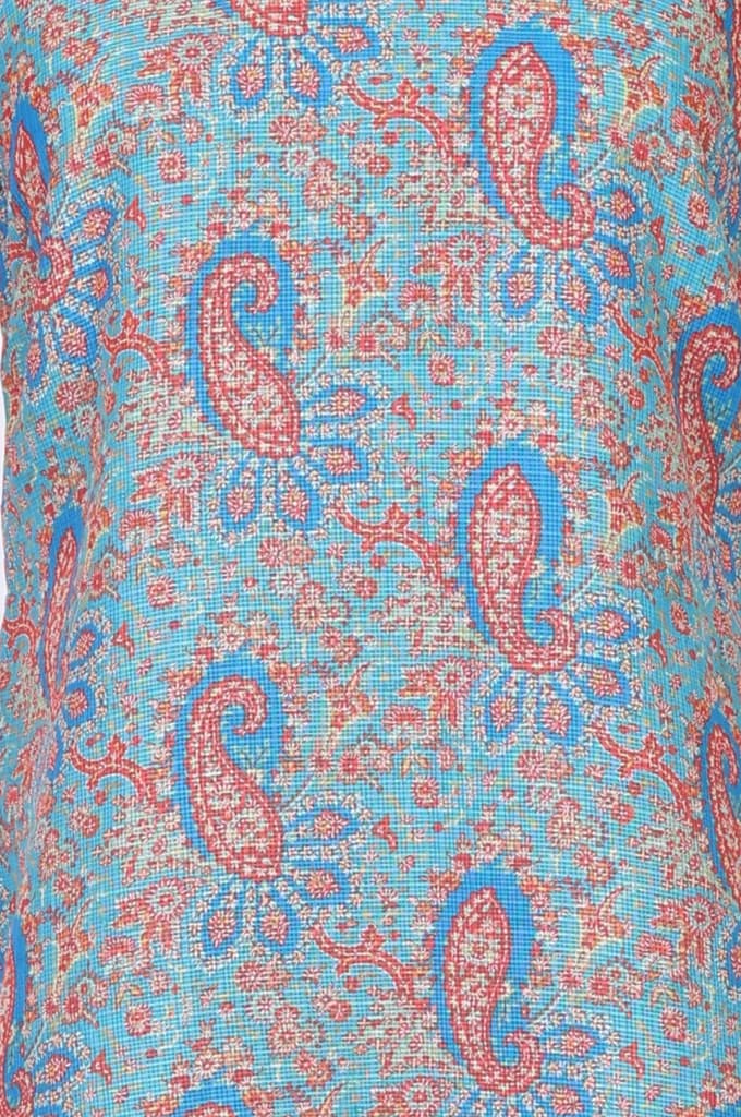 Turquoise Blue Ethnic Motifs Lace Kota Straight Kurta — photo 2