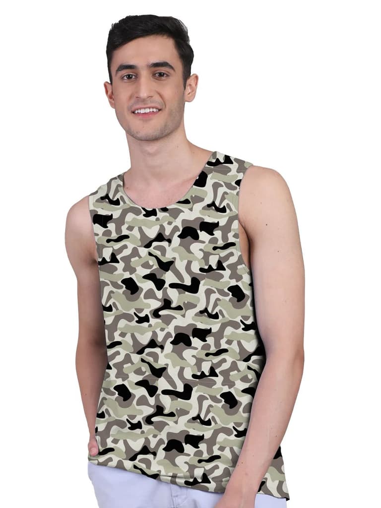 Active Vest For Men's Front Yoke Camouflage Regular Organic Bamboo Vest - Active Fit (Pack of 3) — photo 8