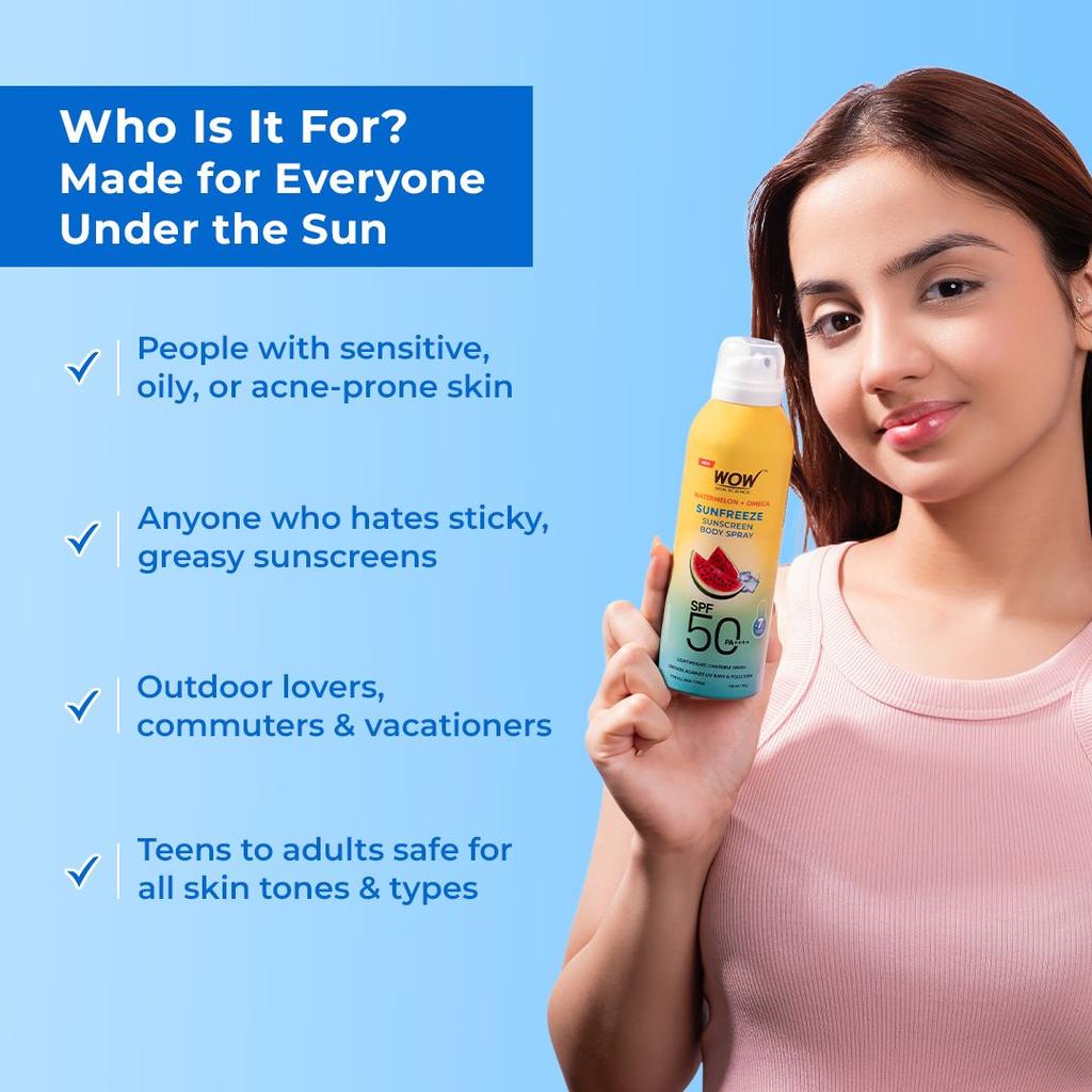 Watermelon Aerosol Sunscreen Instant Cooling SPF 50 Body Spray